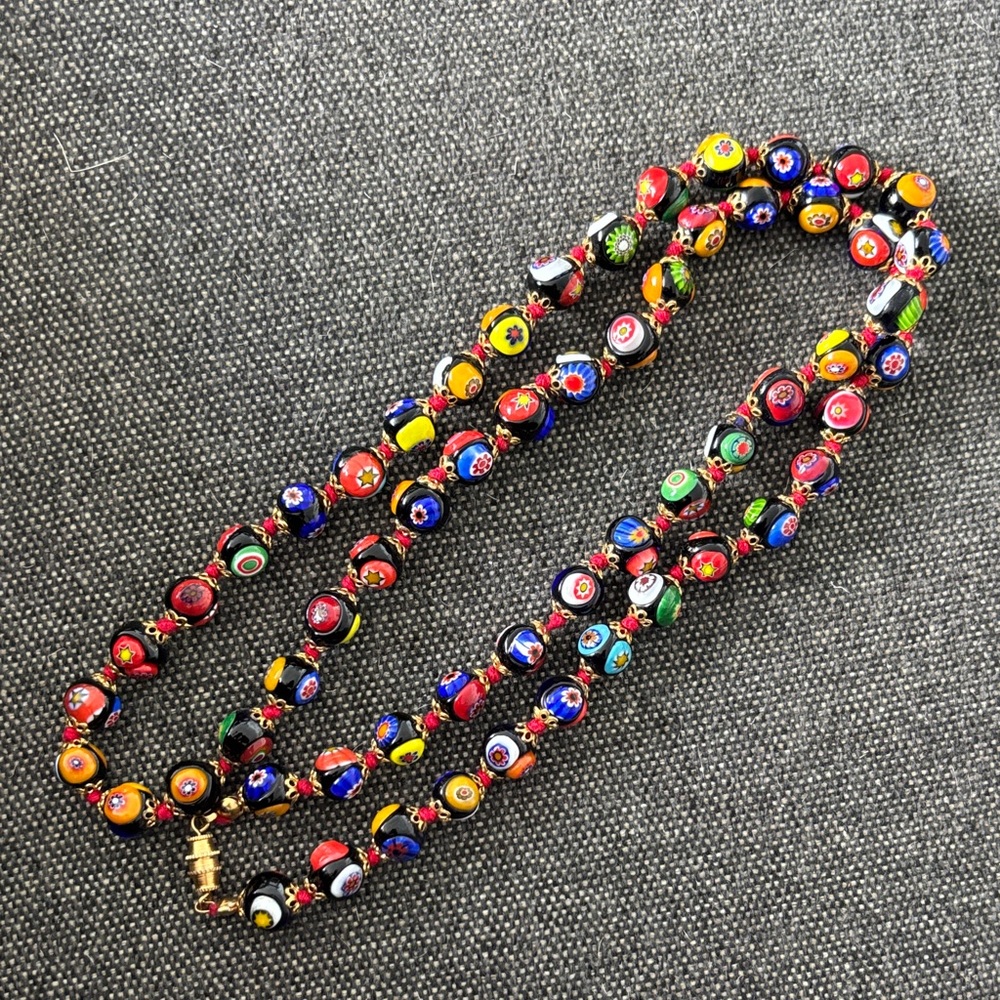 Vintage Italian Millefiori Necklace 29” - Picture 4 of 4